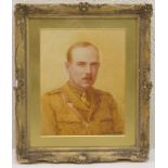 Baxter Morgan (active 1905-32), Portrait of an officer of The Great War, watercolour, signed, 24cm x