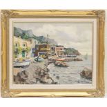R Mariani, Neapolitan coastline, oil on canvas, signed, 40cm x 50cm