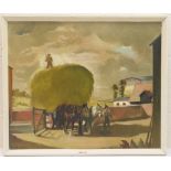 Doris Clare Zinkeisen (1898-1991), Heavily laden hay cart, oil on canvas board, signed, 50cm x 60cm