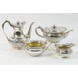 Victorian silver tea and coffee service, by the Barnards, comprising teapot, coffee pot and milk