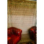 Meshed woollen carpet, ivory field evenly dispersed with coloured botehs within a floral border,
