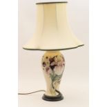 Moorcroft Celestial bouquet table lamp, complete with original shade, the base 32cm