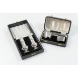 Pair of modern silver condiments, by Broadway Silversmiths, Birmingham 1978, plain baluster form,