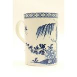 Philip Christian, Liverpool, blue and white tankard, circa 1770, decorated with the fisherman