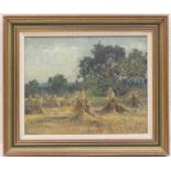 William Bagnall Gelder (late 19th/early 20th Century), Corn stooks, oil on artist's board, signed,