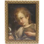 Italian School (18th Century), The Good Shepherd, fragmentary oil on relined canvas, 36cm x 27cm