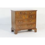 Queen Anne style walnut small chest of drawers, early 18th Century with later restorations, the