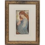After Dante Gabriel Rossetti (1828-82), Proserpine, watercolour, 25cm x 13.5cm; also a pen and ink