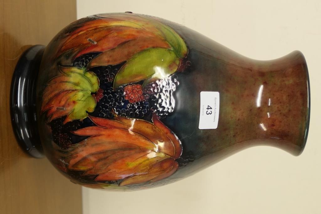 Moorcroft large Leaf and Berries vase, circa 1920s/30s, baluster form with flambé ground, - Image 2 of 9