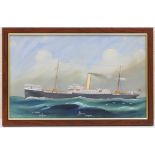 H Crane, (active circa 1920s), Ship portrait of the Patani, Liverpool, signed and titled gouache,