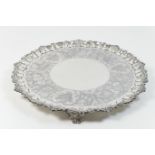George IV silver salver, by William Eley II, London 1828, having a raised shaped border detailed