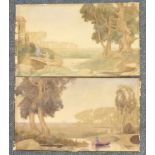 Percy Telford (1895-1971), Pair, tranquil river scenes, watercolours, signed and dated 1918,