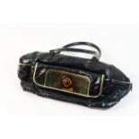 Anya Hindmarch 'python' handbag, the black python skin with zip fastening and front vari-colour