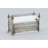 Continental silver plated miniature replica of St Warburga's reliquary casket, early 20th Century,