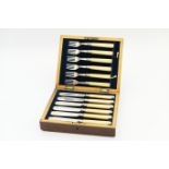 Cased set of late Victorian silver fish knives and forks, Sheffield 1893, six place settings, with