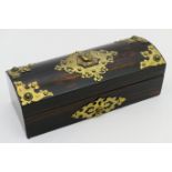 Victorian Egyptianate coromandel glove box, circa 1860, domed elongated rectangular form embellished