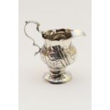 George III silver cream jug, maker probably William King, London circa 1760, baluster form worked