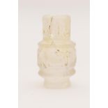 Fatimid style rock crystal bottle, baluster form carved with a band of Kufic script, height 7cm