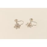 Pair of diamond cluster earrings, matching lot 458, comprising seven brilliant cut stones in a