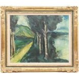 George Kennerley (1908-2009), After Maurice D Vlaminck, Mediterranean landscape, oil on canvas, 63cm