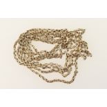 9ct gold guard chain, length 163cm, weight approx. 31.7g