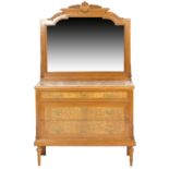 Italian satinwood and chestnut dressing chest, en-suite to the previous lot, having a shaped