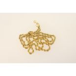 18ct gold rope twist necklace, length 49cm, weight approx. 6.2g