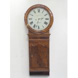 Paul Price of Chester (active 1848-78), a Victorian mahogany drop trunk wall clock, painted 40cm