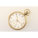 George VI 9ct gold cased Vertex pocket watch, Birmingham 1937, white enamelled dial with Arabic