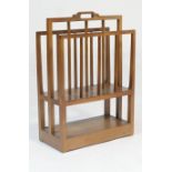 Russell Workshops (Broadway, Worcs) black walnut magazine rack, width 46cm, height 66cm