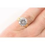 'Desert diamond' (Qaisumah) solitaire ring, round brilliant cut stone measuring 10mm diameter, set
