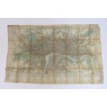 Cross's London Guide, printed silk map, published circa 1844