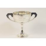 Chester Music Festival Florence Cowap silver cup, Chester 1922, twin handled U-shape bowl over a