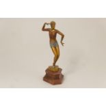 After Ferdinand Preiss, The Red or Charleston Dancer, cold painted bronze finished in red, silver
