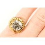 Good diamond ring, the old round brilliant cut stone of approx. 4cts, colour estimated as L/M and