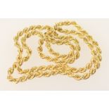 18ct gold rope twist necklace, 50cm, weight approx. 18.3g