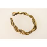 Christian Dior vintage gilt metal plaited chain mesh bracelet, 20cm