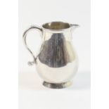 George II silver baluster milk jug, by Thomas Farren, London 1741, plain form with S-shaped