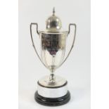 Chester Music Festival Keith Hill silver cup, marks rubbed but Birmingham 1929, lidded twin