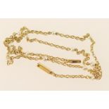 Edwardian 15ct gold and seed pearl choker necklace, with barrel clasp, 30.5cm, gross weight