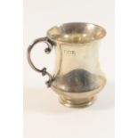 George V silver tankard, London 1917, plain waisted form inscribed 'Elizabeth from Geoff', height