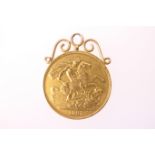 Queen Victoria £2 gold coin, 1887, mounted as a pendant in 9ct gold, gross weight approx. 17.2g