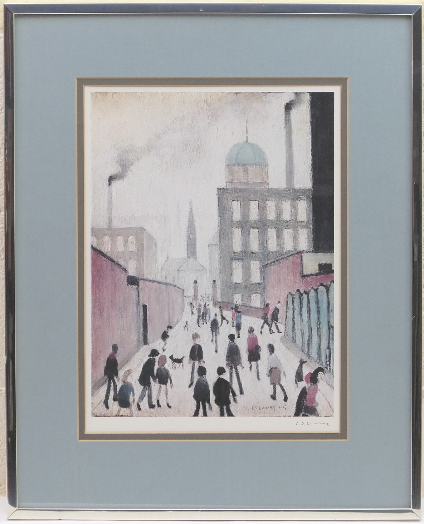 Laurence Stephen Lowry (1887-1976), Industrial scene, offset lithograph in colours, signed by the