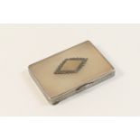 French silver and marcasite card case, London import marks for 1929, rectangular form, the hinged