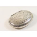 Late Victorian silver cushion form snuff box, by William Neale, Chester 1900, the hinged cover