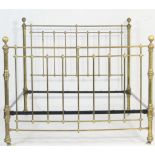 Victorian brass king size bed comprising headboard, footboard and adjoining irons, width 184cm (