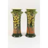 Pair of Doulton Lambeth faience vases, probably by Harriette Knight and Minnie Webb, circa 1893,