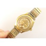 Vintage Anker gent's gold plated wristwatch, circa 1960, gilt 28mm dial with batons and Arabic