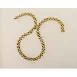 Italian 14ct gold brick link necklace, length 42cm, width 8mm, weight approx. 29.5g