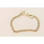 Continental gold bracelet, with double chain links, safety chain, indistinctly marked, weight